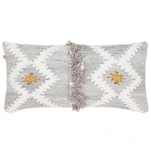 Grey Tembo Rectangular Cotton Cushion