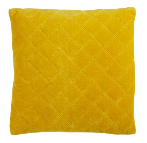 Vercors Velvet Yellow Square Cushion