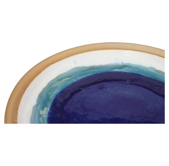 Azure Glazed Ceramic Plate