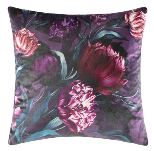 Bold Floral Velvet Cushion
