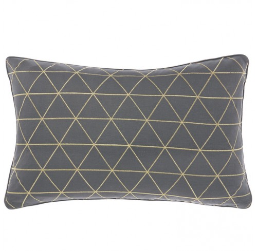 Geometric Everett Rectangular Velvet Cushion