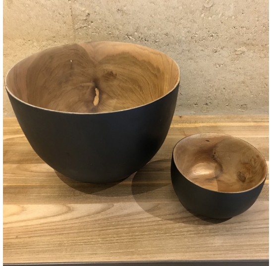 Cocina Hand Carved Burned Timber Decorative Bowl